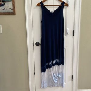 ⭐️MICHAEL STARS navy blue tie dye bottom maxi dress.  S